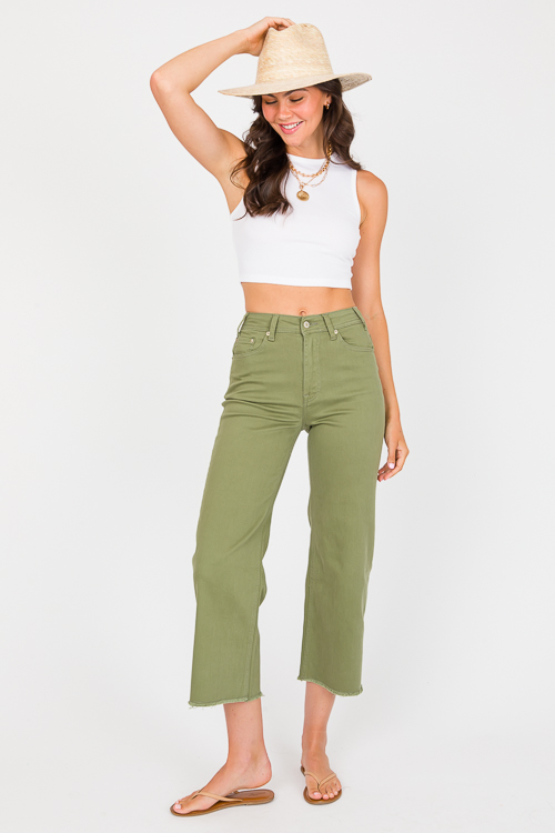 Olive Fray Leg Jeans