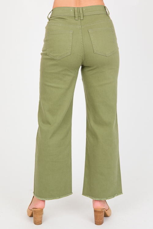 Olive Fray Leg Jeans