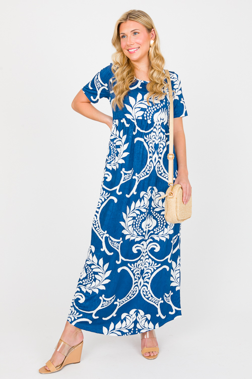 Smooth Textured Blue Maxi