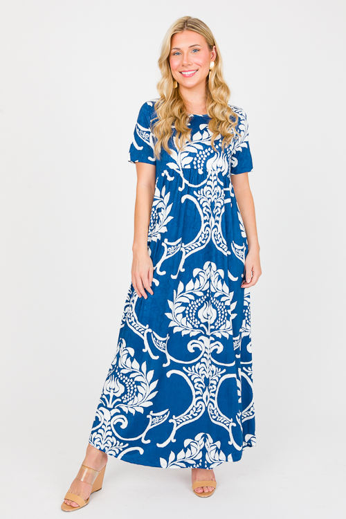 Smooth Textured Blue Maxi