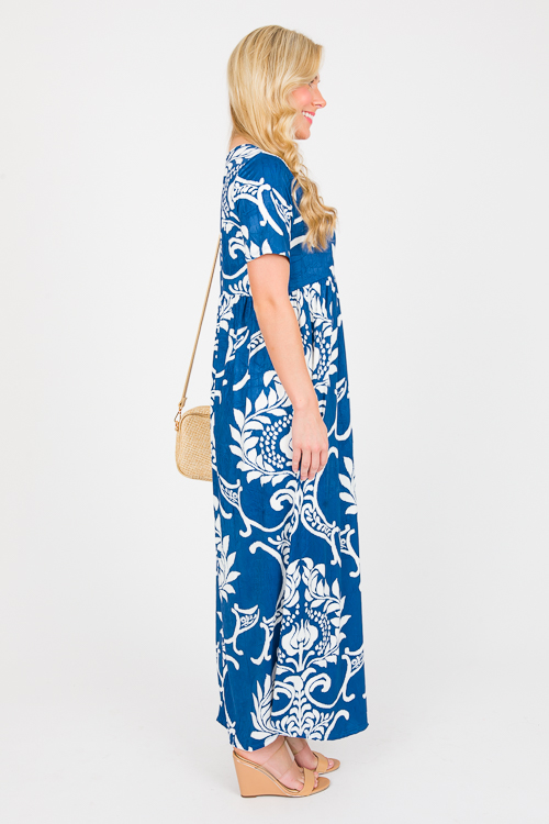 Smooth Textured Blue Maxi