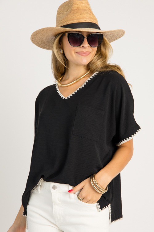 Stitch Accent Blouse, Black - 0707-59h.jpg