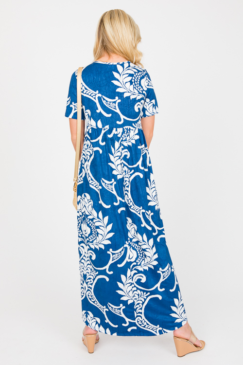 Smooth Textured Blue Maxi