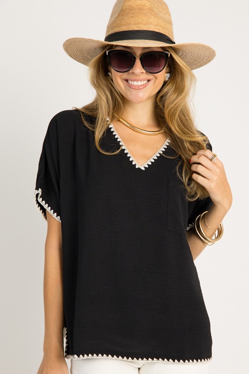Stitch Accent Blouse, Black - 0707-63.jpg