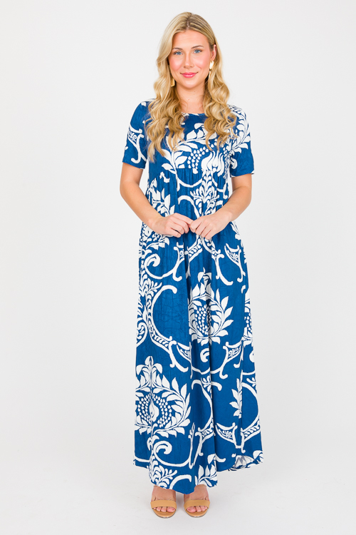 Smooth Textured Blue Maxi