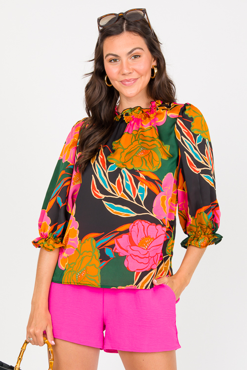 Liza Pull-On Shorts, Fuchsia