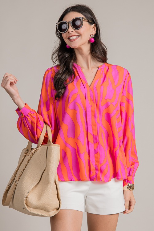 Bold Abstract Top, Orange Pink - 0708-172.jpg