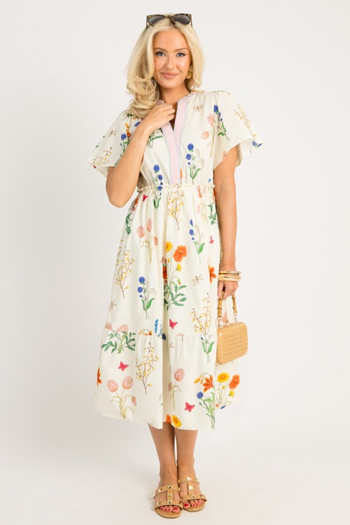 Robin Floral Midi, Cream Mix