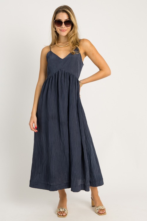 Crinkle Textured Maxi, Navy