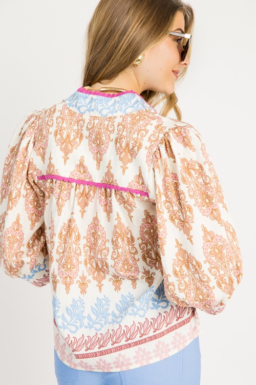 Crochet Trim Printed Top, Pink - 0708-78.jpg