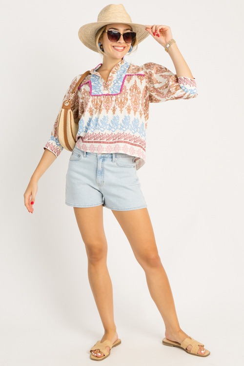 Crochet Trim Printed Top, Pink - 0708-80.jpg