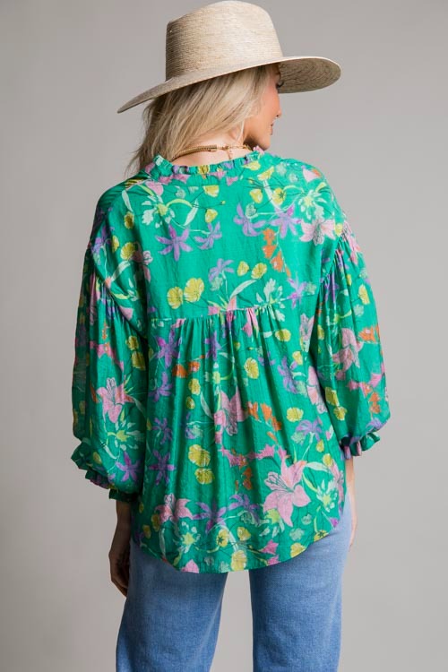 Freesia Button Blouse, Green Multi - 0709-115.jpg