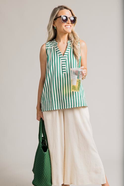 Stitch Hem Stripe Tank, Green - 0709-141.jpg