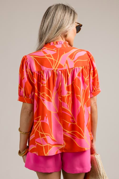 Abstract Leaf Blouse, Coral - 0709-15.jpg