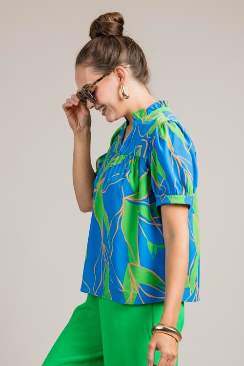 Abstract Leaf Blouse, Azure - 0709-4.jpg