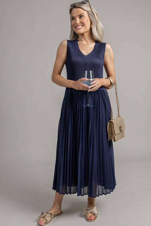 Pleated Contrast Midi, Navy - 0710-125p.jpg