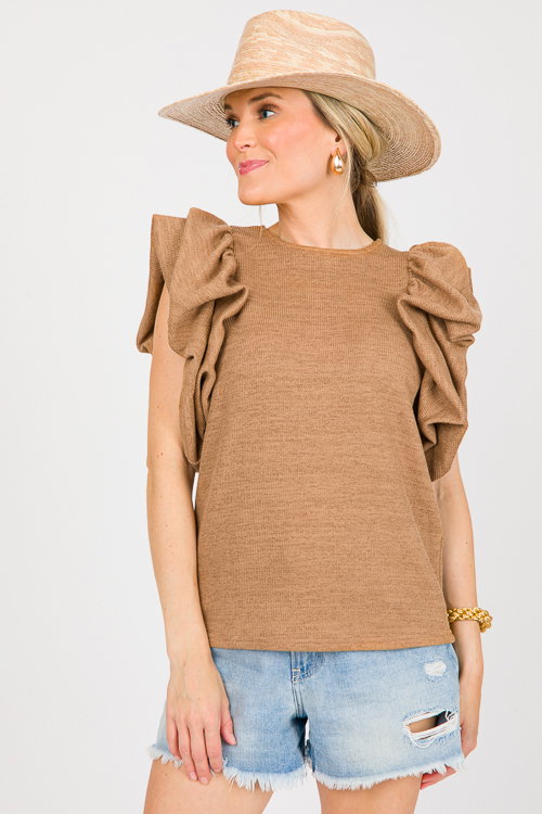 Carter Puff Sleeve Knit Top - Blue