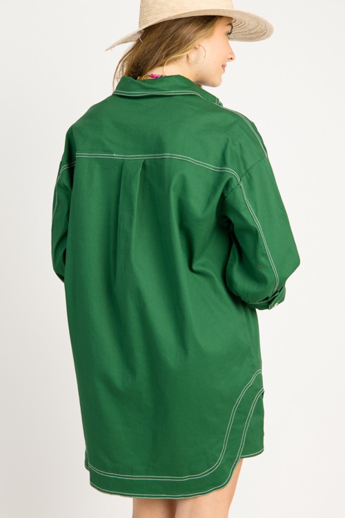 Contrast Stitch Shirt Dress, G - 0710-147.jpg
