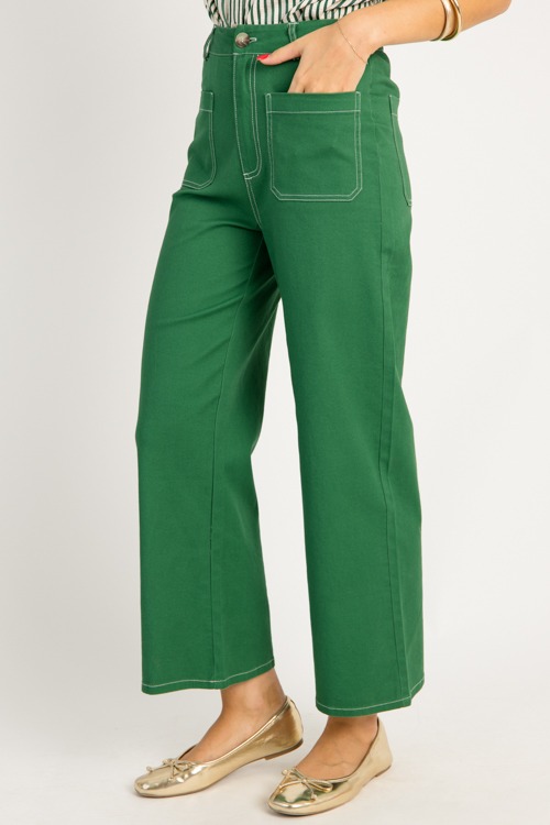 Contrast Stitch Pants, Emerald - 0710-152.jpg