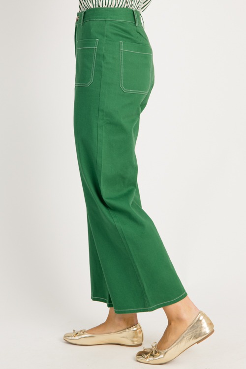 Contrast Stitch Pants, Emerald - 0710-153.jpg
