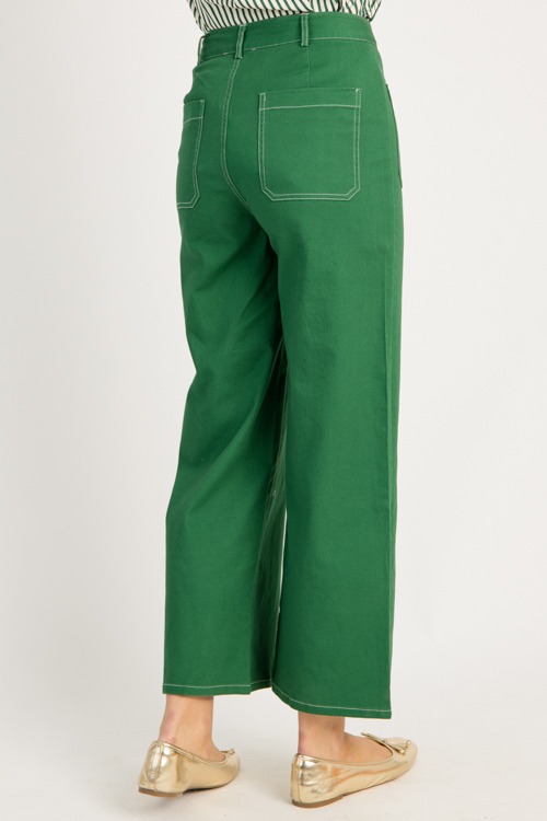 Contrast Stitch Pants, Emerald - 0710-154.jpg