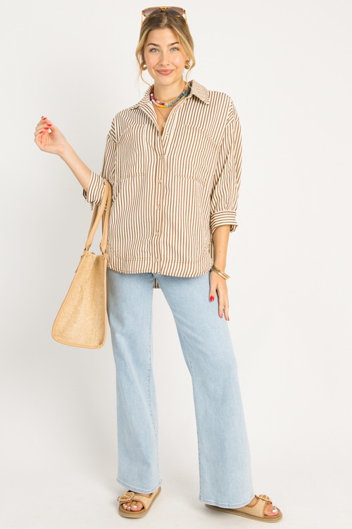 Jennifer Stripe Shirt, Brown - 0710-53.jpg