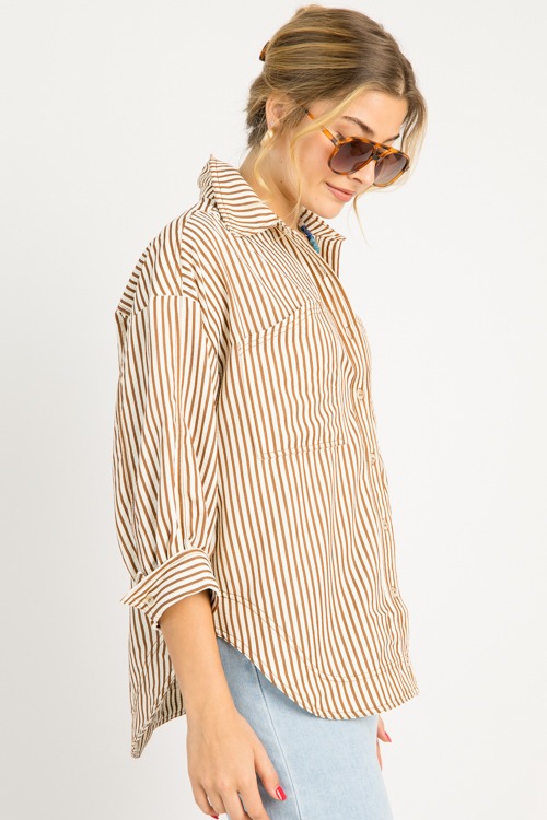 Jennifer Stripe Shirt, Brown - 0710-55.jpg