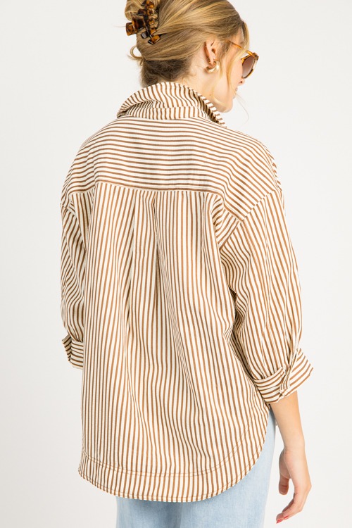 Jennifer Stripe Shirt, Brown - 0710-57.jpg
