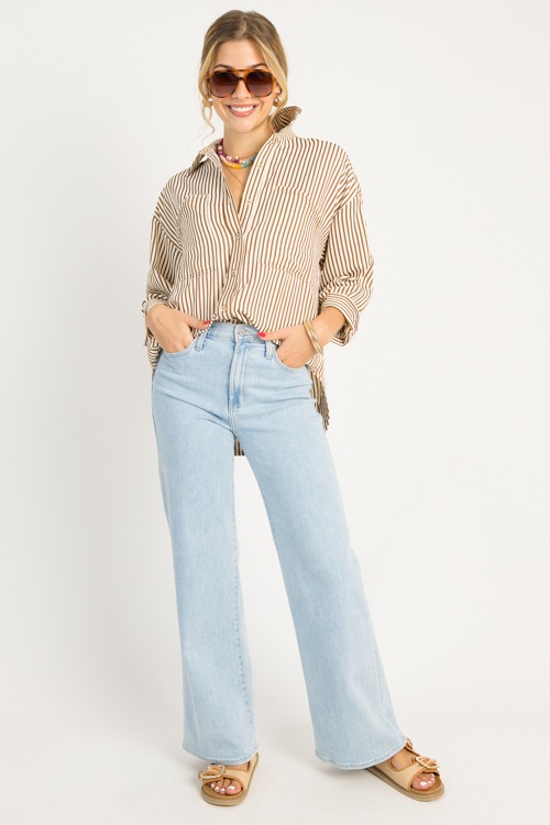 Jennifer Stripe Shirt, Brown - 0710-59h.jpg