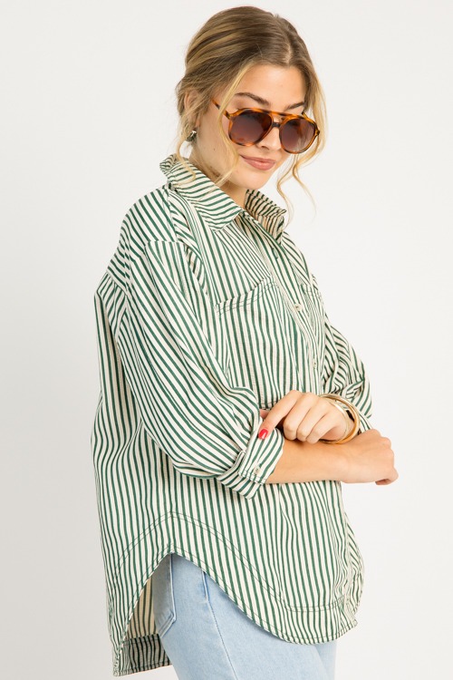 Jennifer Stripe Shirt, Green - 0710-71.jpg