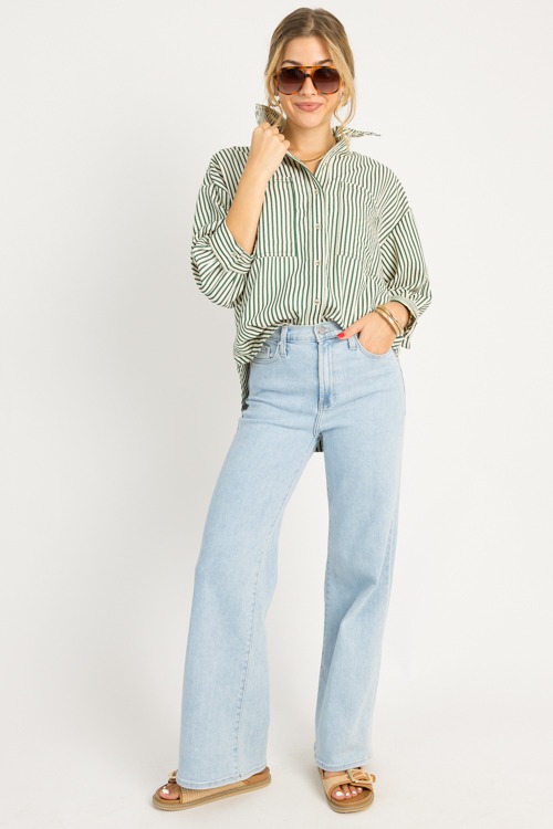 Jennifer Stripe Shirt, Green - 0710-74.jpg