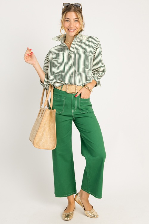 Jennifer Stripe Shirt, Green - 0710-77.jpg