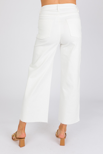 Jen Button Fly Jeans, White - New Arrivals - The Blue Door Boutique