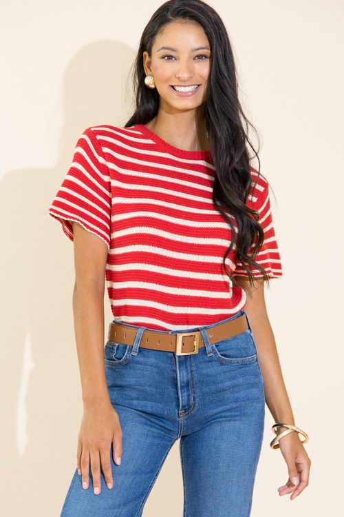 Striped Button Sweater, Red Taupe - 0711-123.jpg
