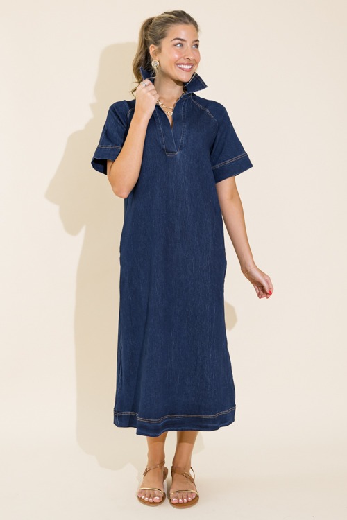 Stretch Denim Collared Midi, Dark - 0711-133.jpg