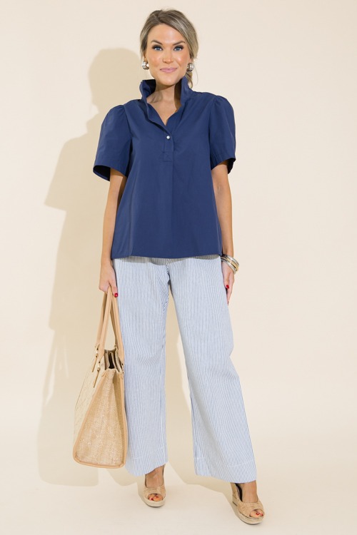 Pearl Button Poplin Top, Navy - 0711-143.jpg