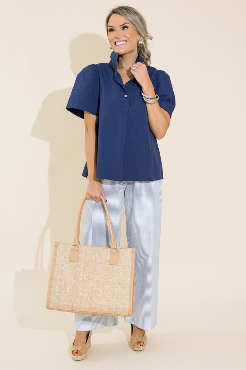 Pearl Button Poplin Top, Navy - 0711-152.jpg