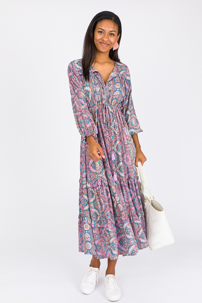 Robin Paisley Maxi, Blue/Purple