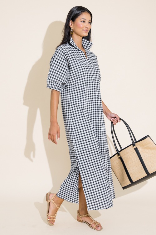 Blakely Midi, Black Gingham