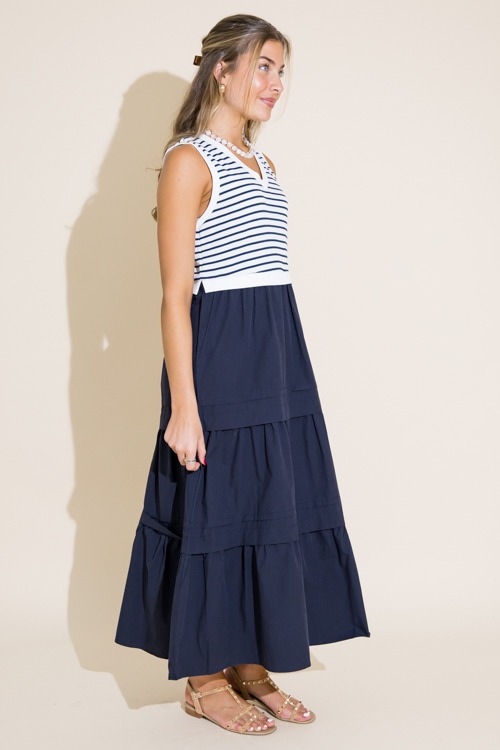 Stripe Bodice Poplin Maxi, Navy - 0711-254h.jpg
