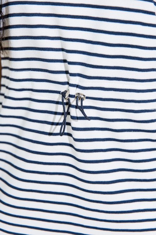 Striped Cinch Waist Dress, Navy - 0711-260.jpg