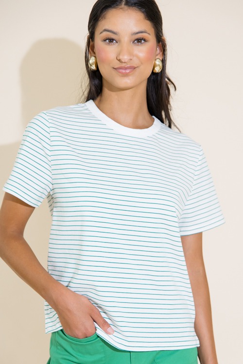 Pinstripe Tee, Ivory/Green - 0711-291.jpg