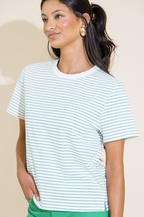 Pinstripe Tee, Ivory/Green - 0711-292.jpg