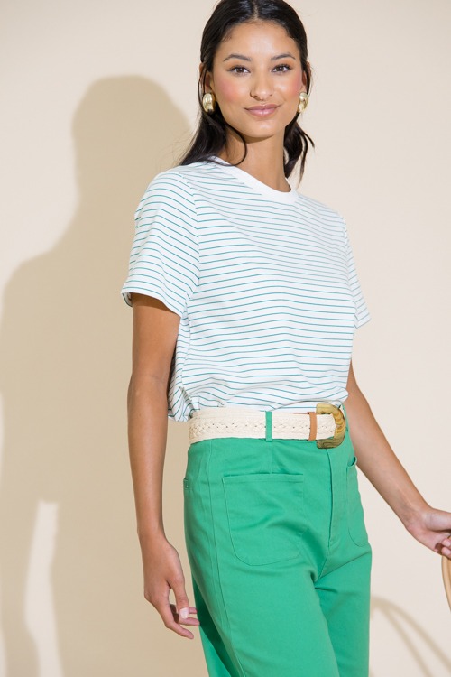 Pinstripe Tee, Ivory/Green - 0711-295.jpg