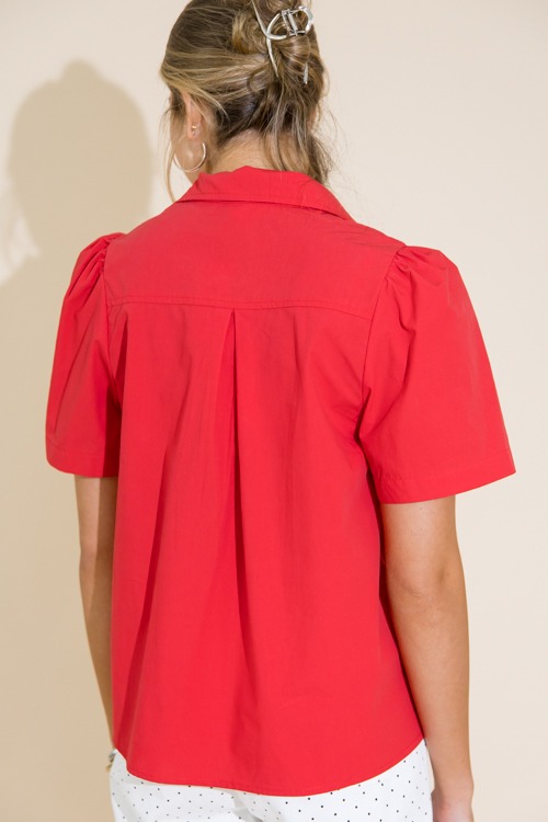 Pearl Button Poplin Top, Red - 0711-306.jpg