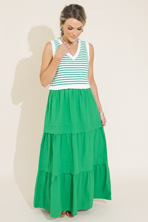 Stripe Bodice Poplin Maxi, Kelly Green - 0711-344.jpg