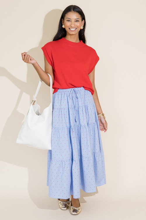 Gingham Dot Maxi Skirt