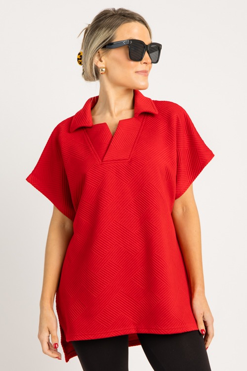 Textured Collar Tunic, Red - 0714-23.jpg