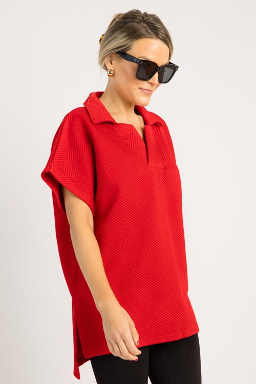 Textured Collar Tunic, Red - 0714-24.jpg