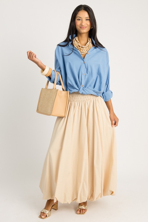 Bubble Hem Maxi Skirt, Beige - 0714-36.jpg